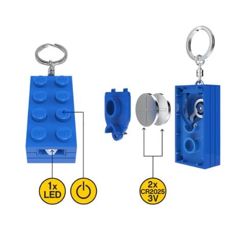 LEGO Nyckelring med lampa 2x4 Blå 4006036-KE234HB