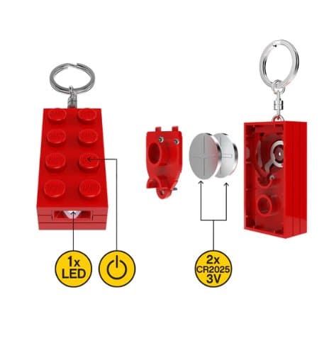 LEGO Nyckelring med lampa 2x4 Röd 4006036-KE234HR