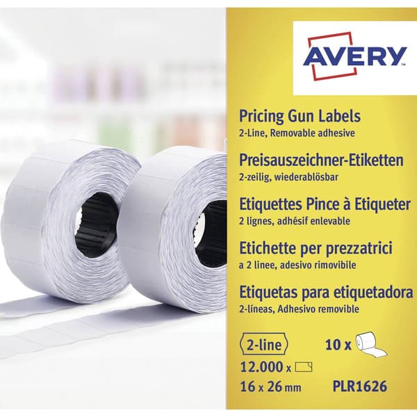 Avery-Zweckform Prisetiketter PLR1626 Repositionerbart Etikettbredd: 26 mm Etiketthöjd: 16 mm Vit 12000 st