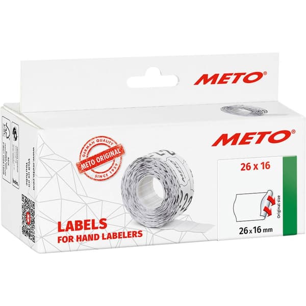 METO Prisetiketter 9506167 Permanent Etikettbredd: 26 mm Etiketthöjd: 16 mm Vit 1 st