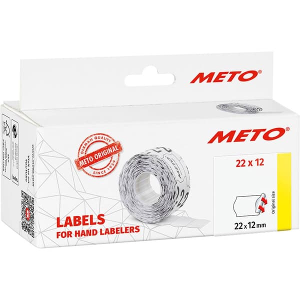 METO Prisetiketter 9506155 Permanent Etikettbredd: 22 mm Etiketthöjd: 12 mm Vit 1 st