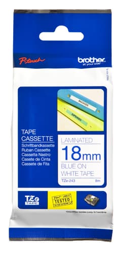 Brother TZe tape 18mmx8m blue/white