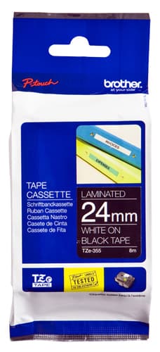 Brother TZe tape 24mmx8m white/black