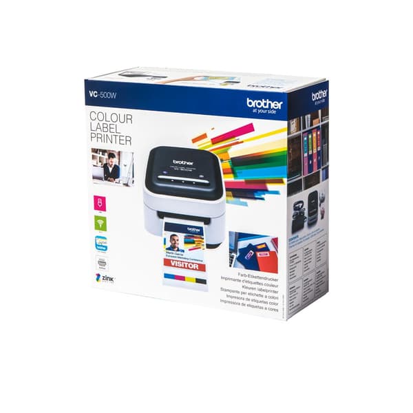 Brother VC-500W - etiketprinter - farve - termisk papir - rulle (5 cm) - 313 dpi - op til 8 mm/sek. (monokrom)/ op til 8 mm/sek. (farve) - USB 2.0, Wi