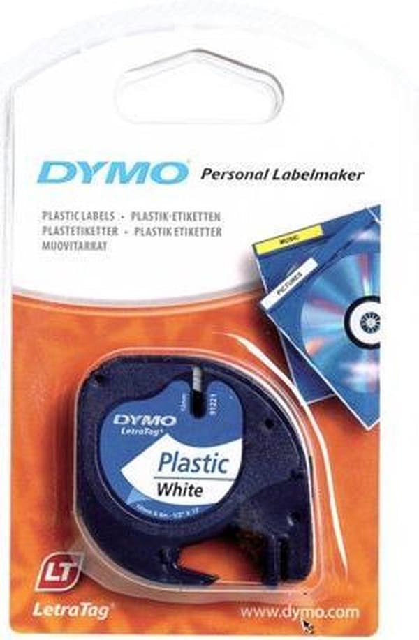 Dymo etikettape - 91201 Letratag - Hvid