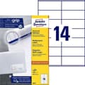 Miniatyrbild 3 av 7: Avery vita etiketter QuickPeel-format 105 x 41 mm (bxh) 1 400 stycken 14 per ark låda med 100 ark