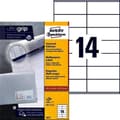 Miniatyrbild 4 av 7: Avery vita etiketter QuickPeel-format 105 x 41 mm (bxh) 1 400 stycken 14 per ark låda med 100 ark