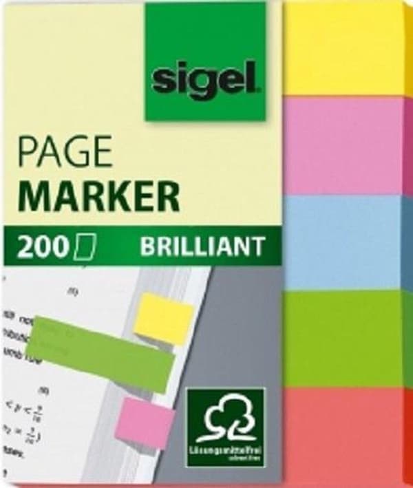indekseringsstrimler Sigel mini brilliant 5-farve assorteret SI-HN625