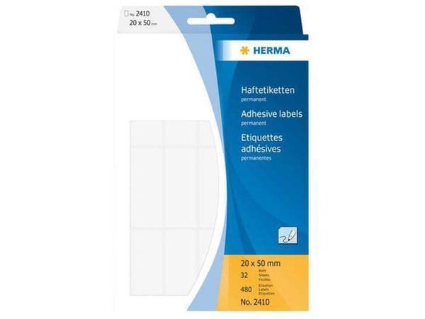 Private label Herma 2410 Universal Label 20x50mm Hvid - 480 labels