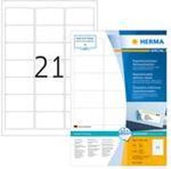 Herma Adr.Etik. movab. 63,5x38,1 100 Bl. DIN A4 2100 stycken 10301