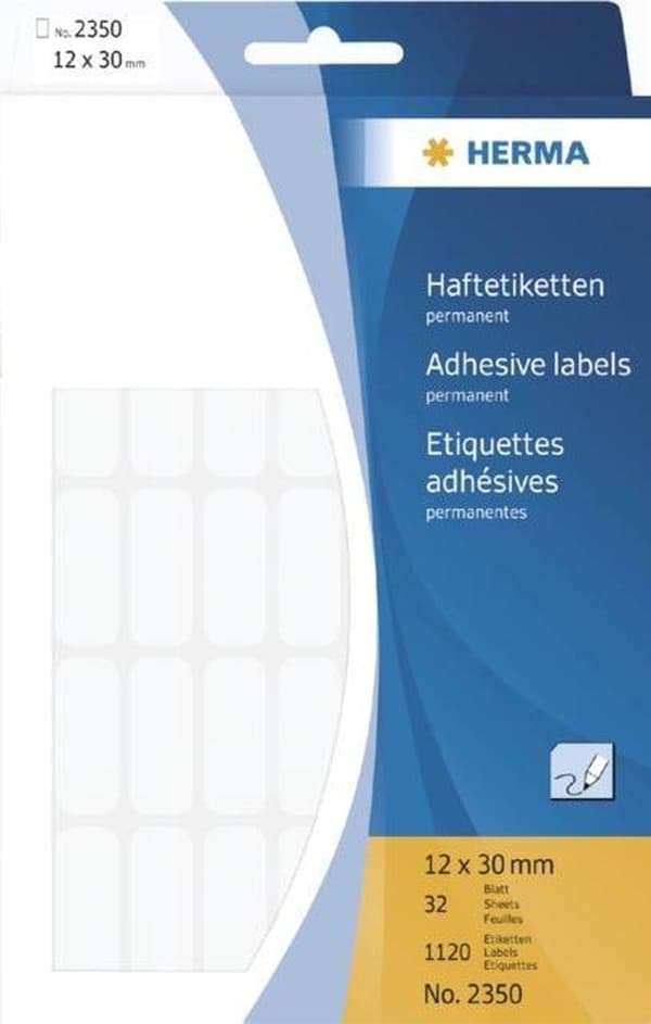 Herma 2350 Universaletiketter vit 12X30 32 ark 1120 Styck