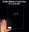 Miniatyrbild 2 av 6: Avery Zweckform Ultra-Resistant Etiketter - polyeten (PE) - matt - permanent lim - vit - 45,7 x 21,2 mm 1920 etikett(er) (40 ark x 48) etikett (L7911-