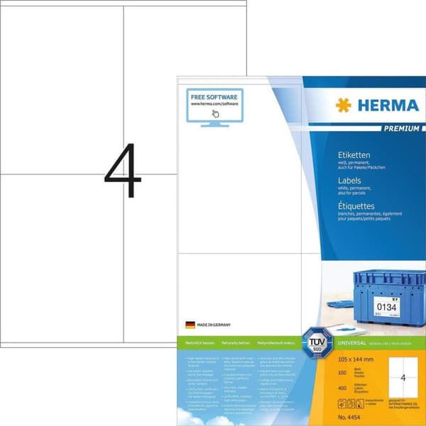 Herma Premium Tarrat 105x144 100 Arkkia DIN A4 400 kpl 4454