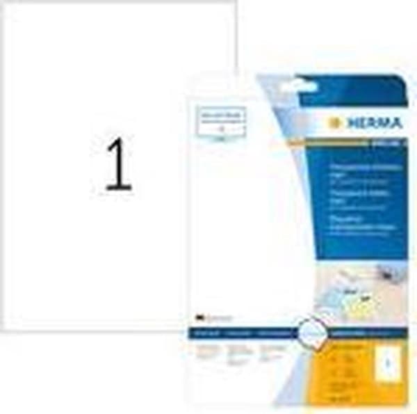 HERMA Etiketter transparent matt A4 210x297 mm folie 25 st.