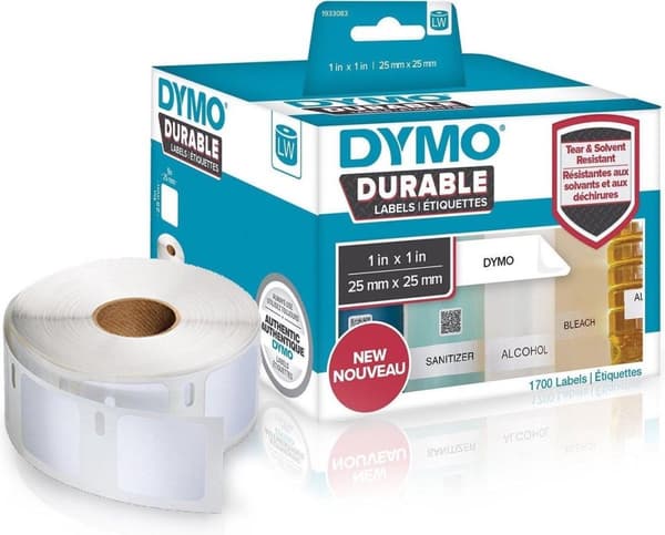 DYMO® LW holdbar (25 mm x 25 mm) med polypropylen, 1700 etiketter