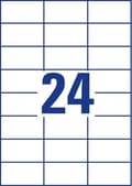 Miniatyrbild 3 av 8: Avery vita etiketter QuickPeel-format 70 x 37 mm (bxh) 4 800 stycken 24 per arklåda med 200 ark