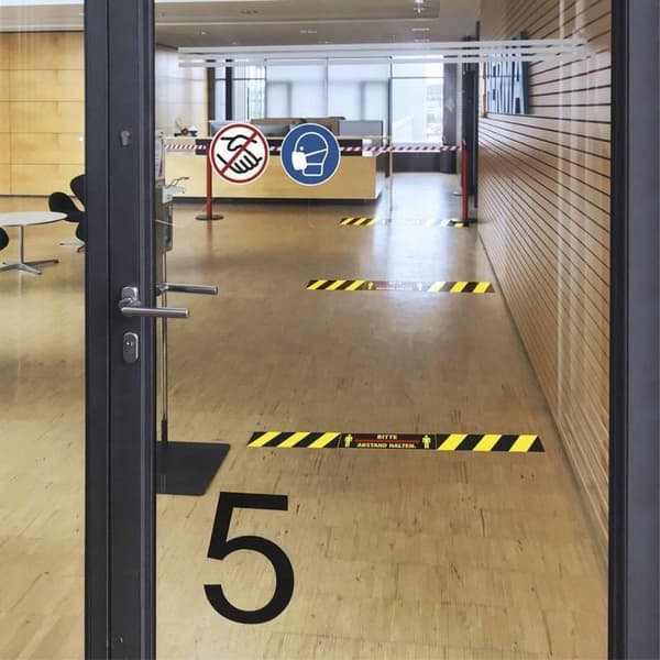 HERMA Hinweis tarrat Schutzmaske blue/weiß Pict. 5 kpl.