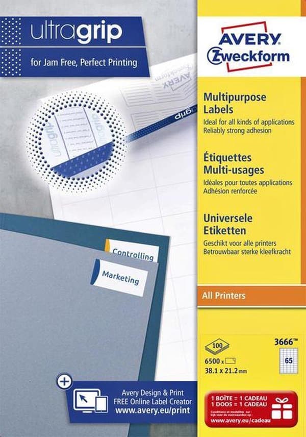 Avery General Usage Labels Hvid