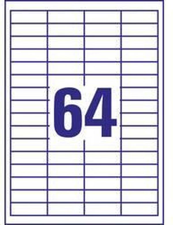 Avery Universal Labels, hvid, 48,5 x 16,9 mm, permanent klæbende