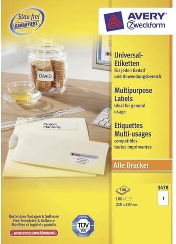 Avery multifunktionsetiketter