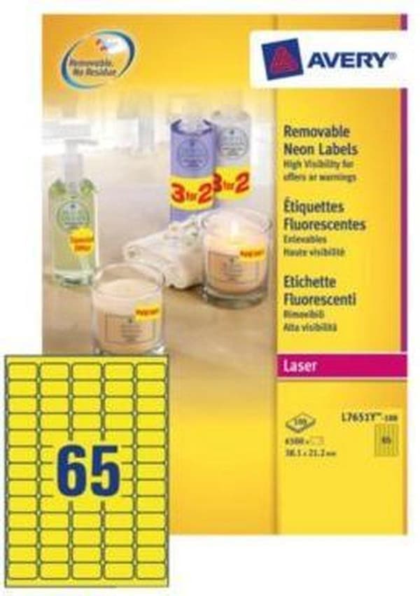 Avery White Mini Label - Laser - L7651 Valkoinen