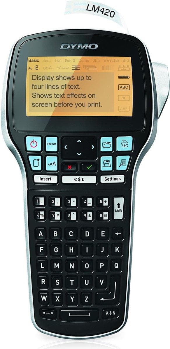 DYMO Label Printer 420P kotelossa musta, Harmaa