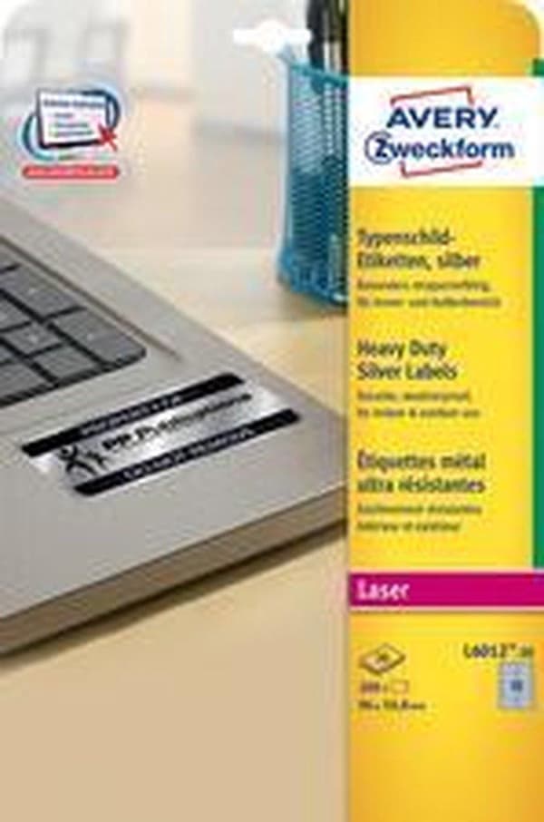 Avery-Zweckform L6011-100 L6011-100 ( 63,5 X 29,6 mm ) Silver 2700 stycken Permanent