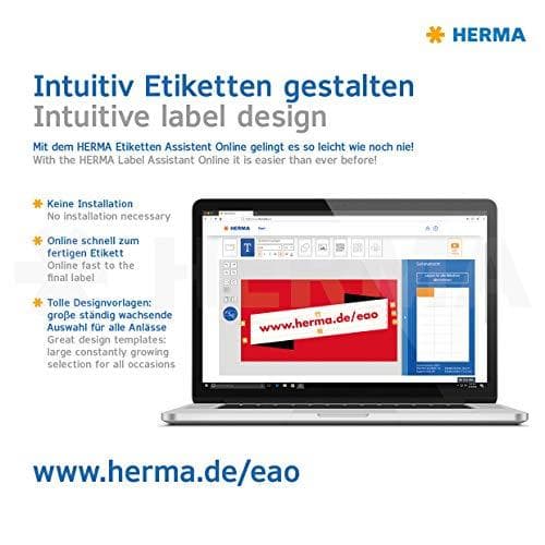 HERMA 4237 färgade etiketter DIN A4 (25,4 x 10 mm, 100 ark, papper, matt) självhäftande, tryckbara, permanent självhäftande färgade etiketter, 18 900