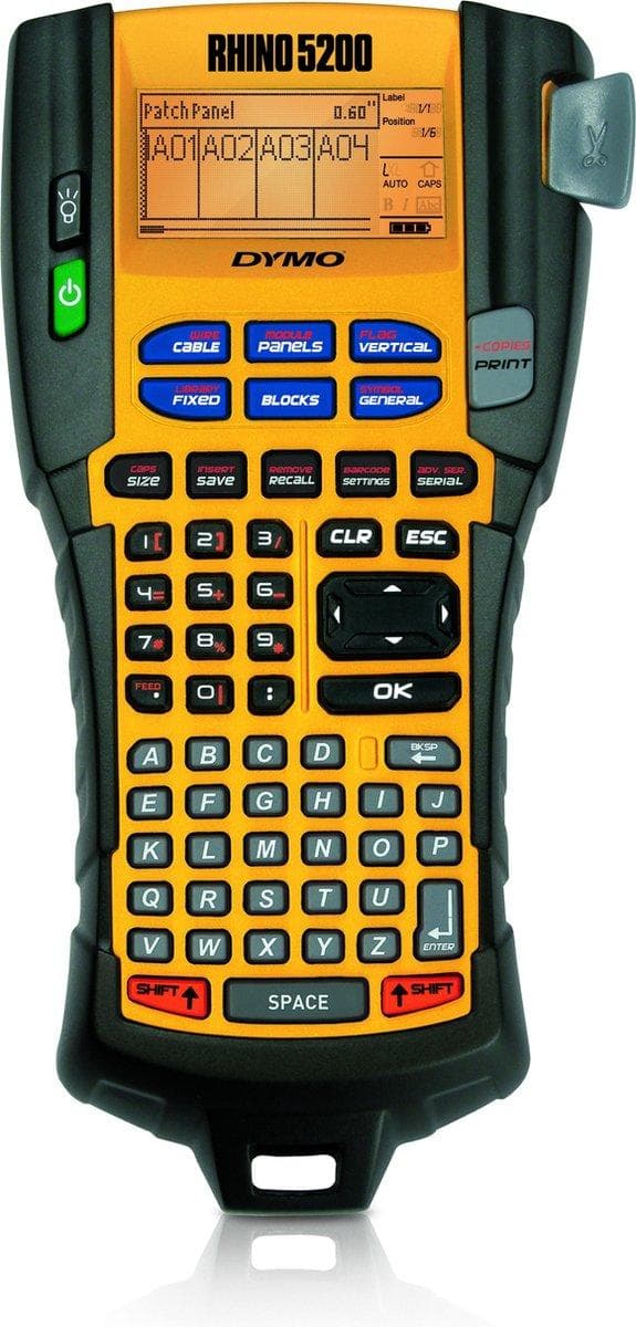 DYMO etikettskrivare Rhino 5200 - termisk överföring - med fodral och 2 tryckrullar