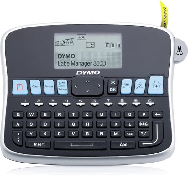 DYMO LabelManager 360D etikettskrivare Thermal Transfer 180 x 180 DPI Svart, Silver