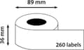 Miniatyrbillede 8 af 11: Dymo 2093093 - 89 x 36 mm - hvide papiretiketter - 12 ruller