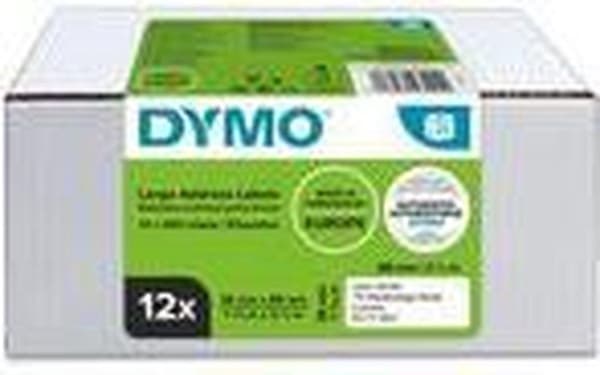 Dymo 2093093 - 89 x 36 mm - hvide papiretiketter - 12 ruller