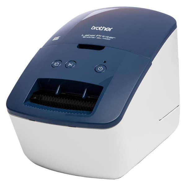 Brother QL-600B etikettskrivare Direct Thermal 300 x 600 DPI Wired DK Blå, Vit