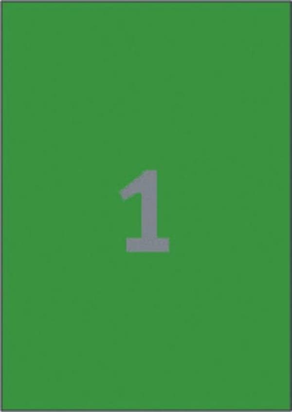 Avery färgade universella etiketter format 210 x 297 mm (bxh) 100 stycken grön