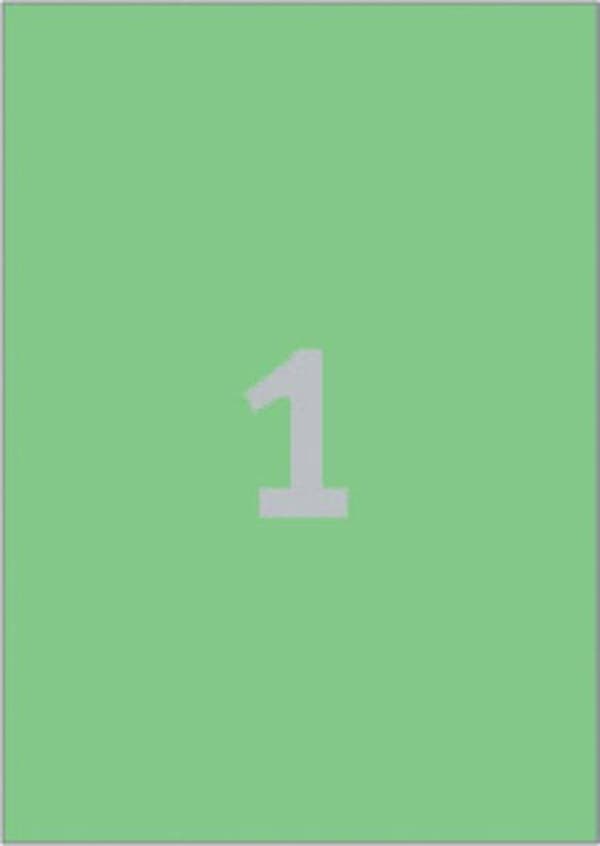 Avery färgade universella etiketter format 210 x 297 mm (bxh) 100 stycken grön