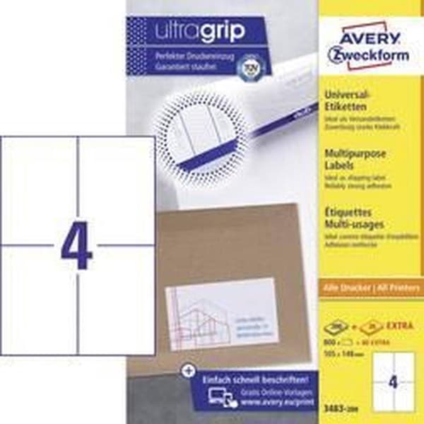 Private label Avery 3483-200 Universal Label 105x148mm