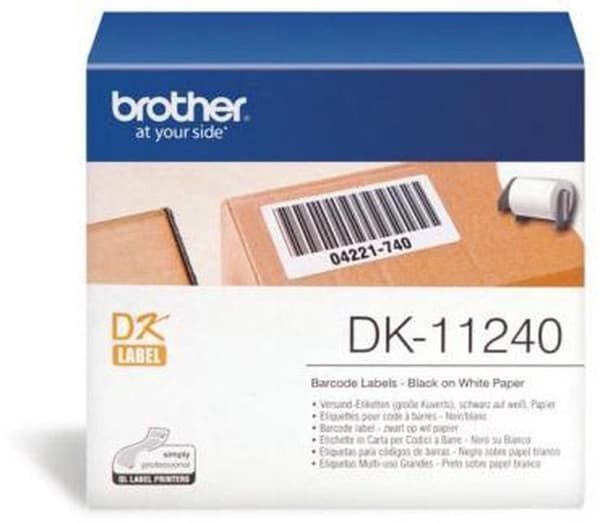 DK-11240 Die-Cut-etikett: 102x51mm - - Streckkodsetikett - vit (600 etiketter/rulle) endast för QL-1050(N)
