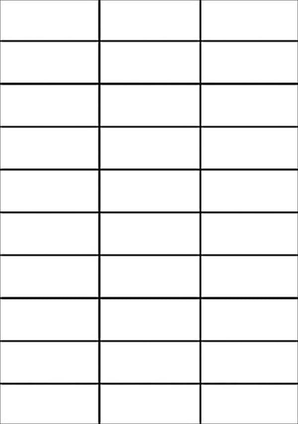Avery hvide etiketter QuickPeel format 70 x 297 mm (bxh) 3.000 styk 30 pr. ark æske med 100 ark