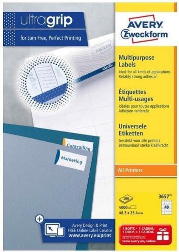 Private label Avery 3657 Universal Label 48,5x25,4mm