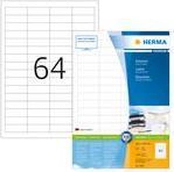 Herma skrivaretiketter Etiketter vit 48,3x16,9 SuperPrint 12800 st.