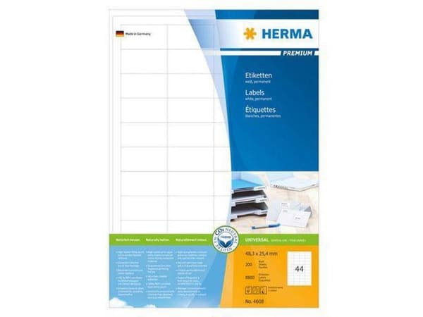 Herma Prem. Tarrat 48,3x25,4 200 arkkia DIN A4 8800 kpl 4608