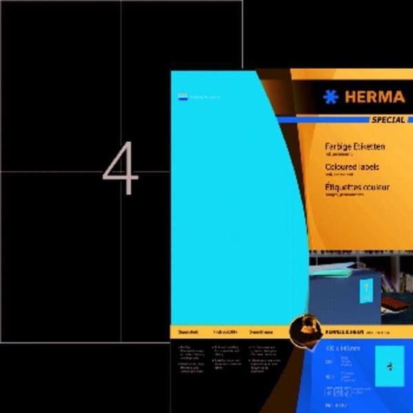 herma cl. etiket. rød 105X148 100 ark DIN A4 400 stk 4397