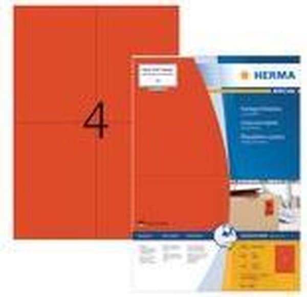 herma cl. etiket. rød 105X148 100 ark DIN A4 400 stk 4397