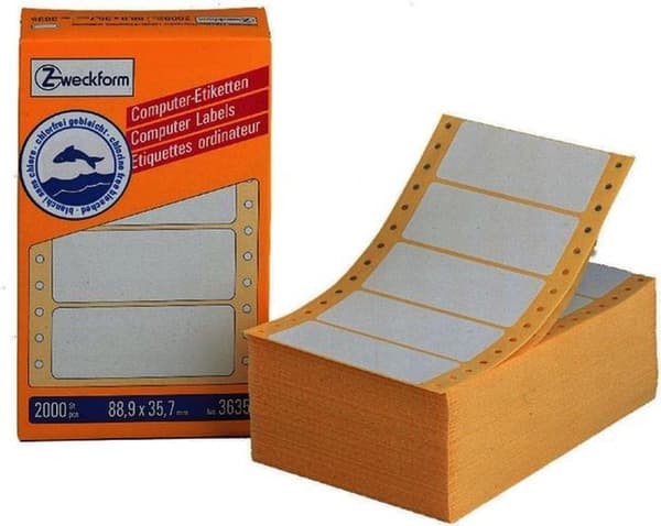 Avery White datoretiketter format 889 x 357 mm (bxh) 4000 stycken