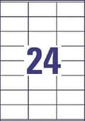 Miniatyrbild 3 av 8: Avery vita etiketter QuickPeel format 70 x 36 mm (bxh) 2 400 stycken 24 per ark låda med 100 ark