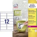 Pikkukuva 3 / 4: Avery irrotettavat säänkestävät tarrat, koko 991 x 423 mm (lxk) valkoinen laatikko, jossa 240 tarraa