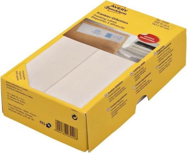 Private label Avery 3440 Frankeringsetikett 163x43mm Vit
