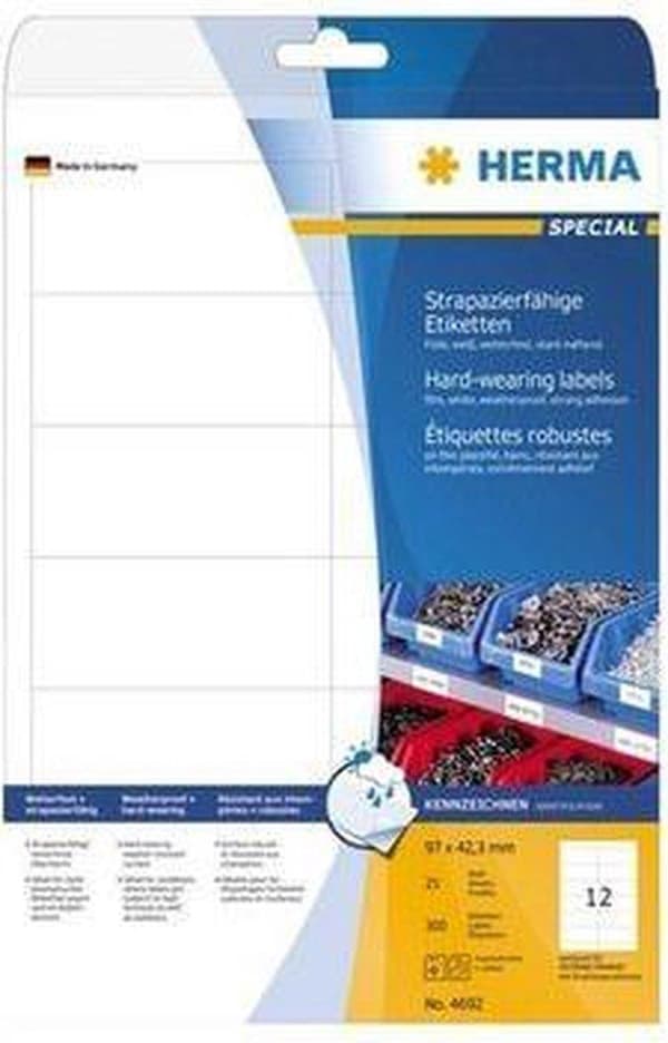 Herma folieetiketter 97x42,3 25 ark DIN A4 300 st 4692