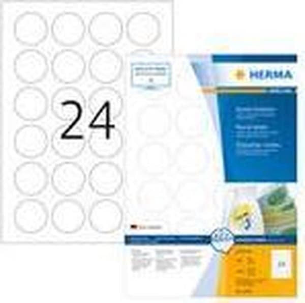 Herma Movables Etiketter runda 40 100 ark DIN A4 2400 st 4476
