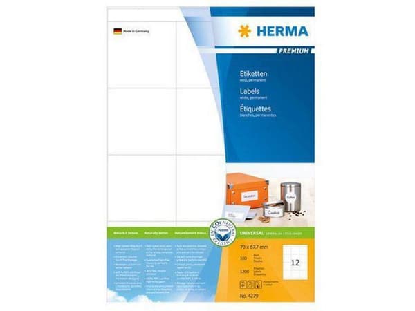 Herma 4279 Universal Label 70x67,7mm Hvid